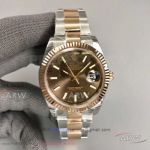 EW Factory Rolex Datejust II 41mm 2-Tone Rose Gold Oyster Band Coffee Dial Swiss 3235 Automatic Watch 116334